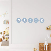 Blue Personalised Name Dot Decals