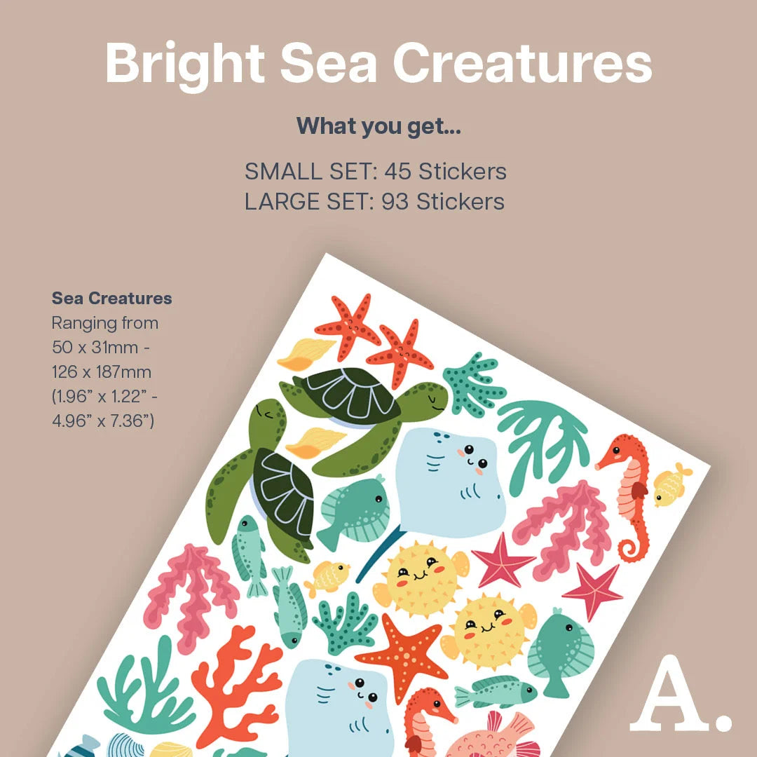 Bright Sea Creatures Wall Decal - Decals - Sea