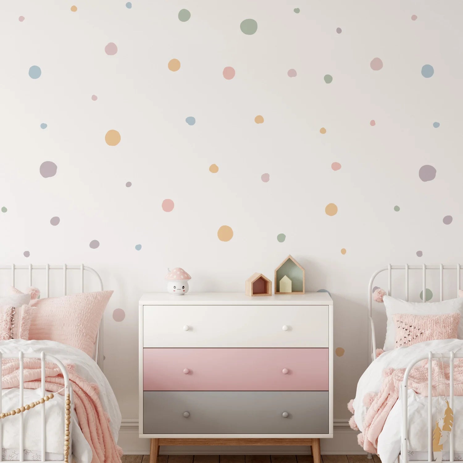 Colourful Pastel Polka Dots Wall Decal - Decals - Polka Dots