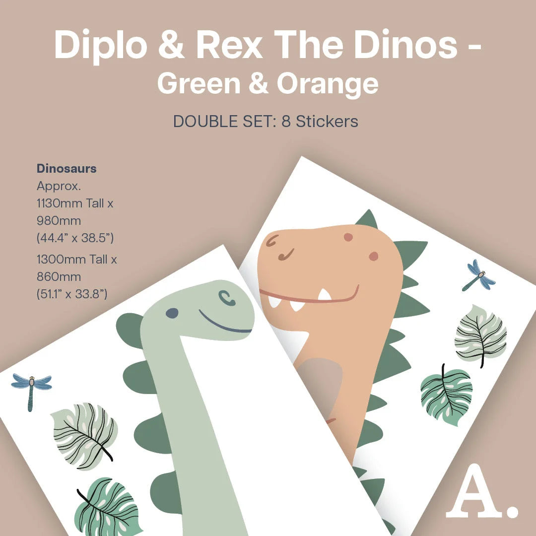 Diplo &amp; Rex The Dinos - Kids Wall Decal - Decals - Animals