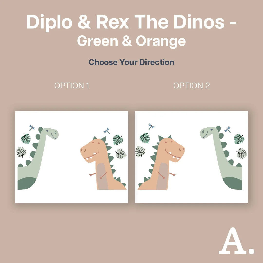 Diplo &amp; Rex The Dinos - Kids Wall Decal - Decals - Animals