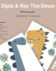 Diplo & Rex The Dinos - Kids Wall Decal - Decals - Animals