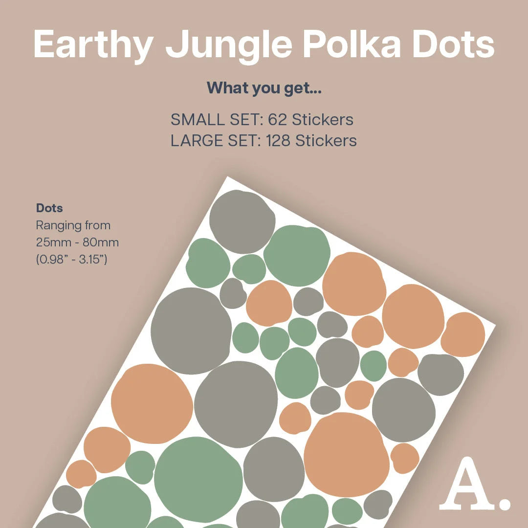 Earthy Jungle Polka Dot Wall Decal - Decals - Polka Dots