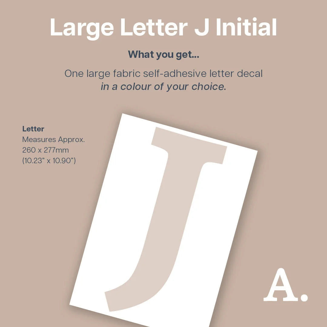 Letter J Initial Decal - Alphabet The Label