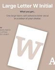 Letter W Initial Decal - Decals - Initials