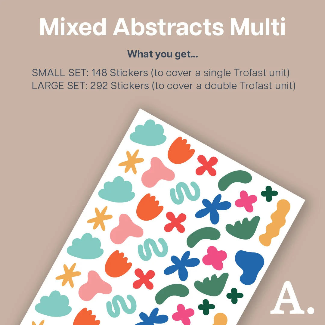 Mixed Abstracts Multi - Storage Tub Decals - Organisational