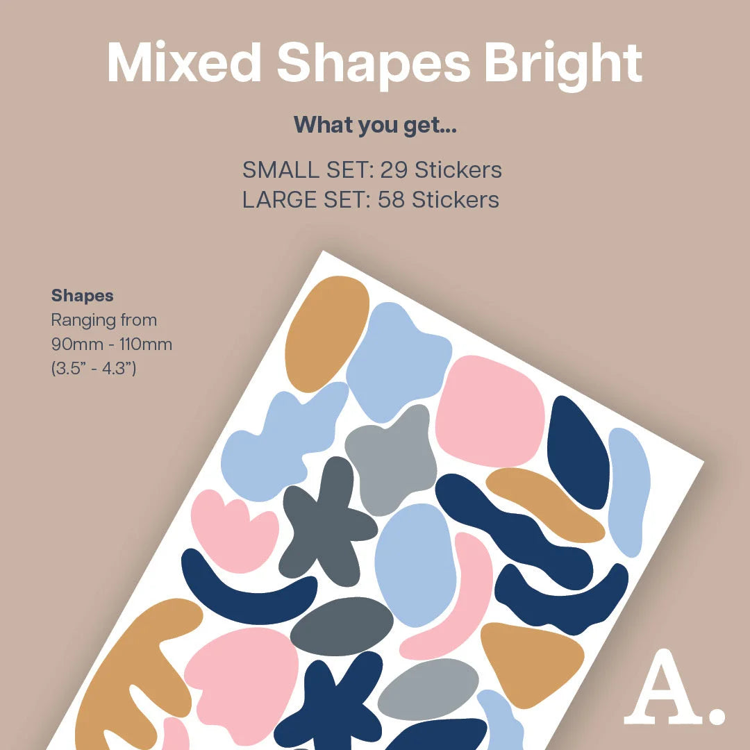 Mixed Shapes Bright Wall Decal - Decals - Abstract Shapes