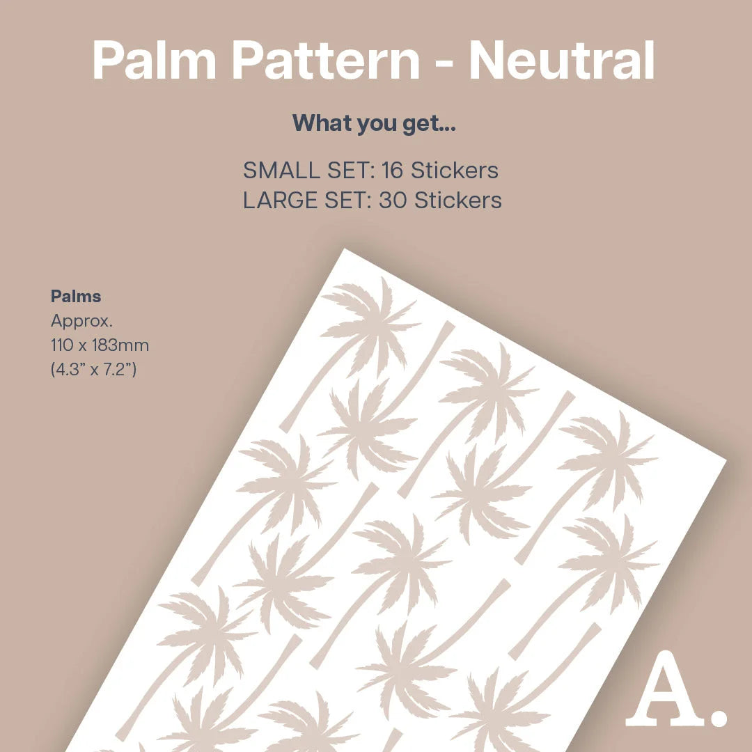 Neutral Palm Wall Decals - Pattern - Decals - Florals