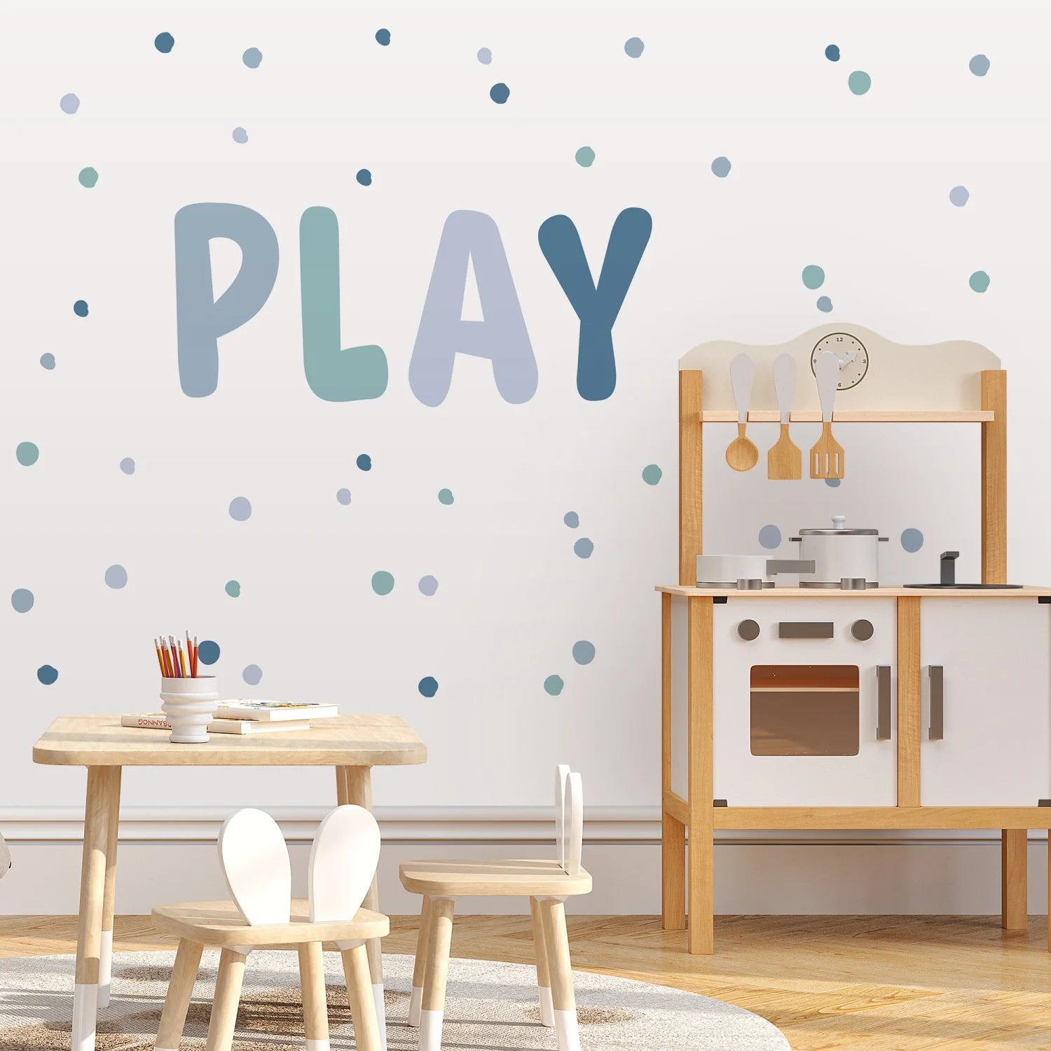 PLAY Letters - Blues - Decals - Alphabet