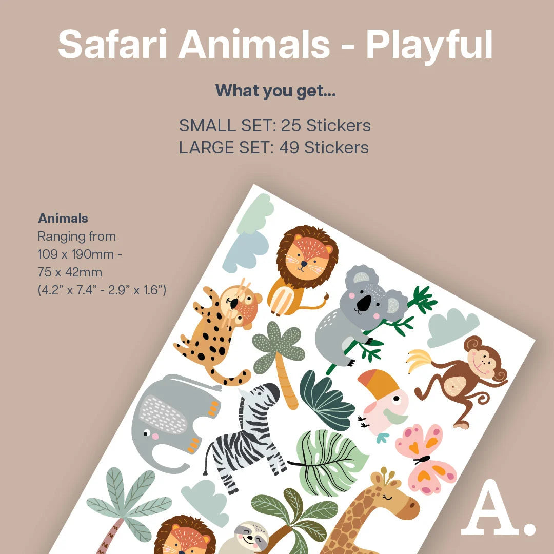 Playful Safari Animal Wall Decals - Decals - Animals