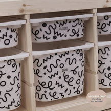 Squiggle Black - Storage Tub Decals