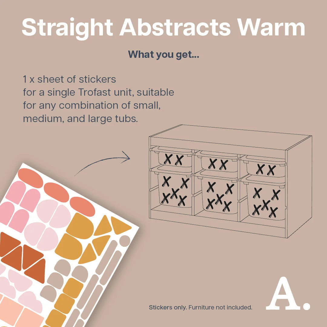 Straight Abstracts Warm - Storage Tub Decals