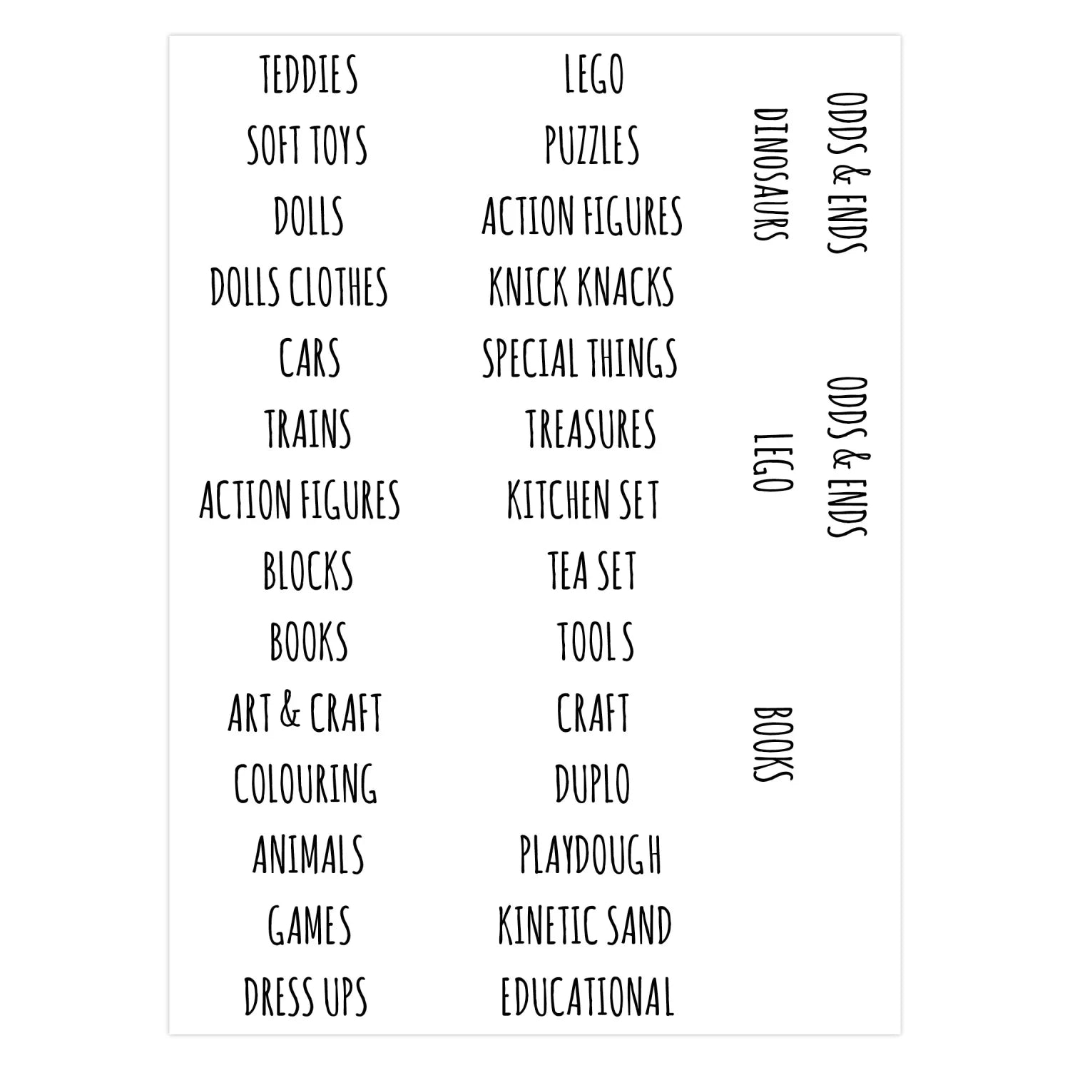 Toy Labels - Unisex - Clear Rectangular - Organisation
