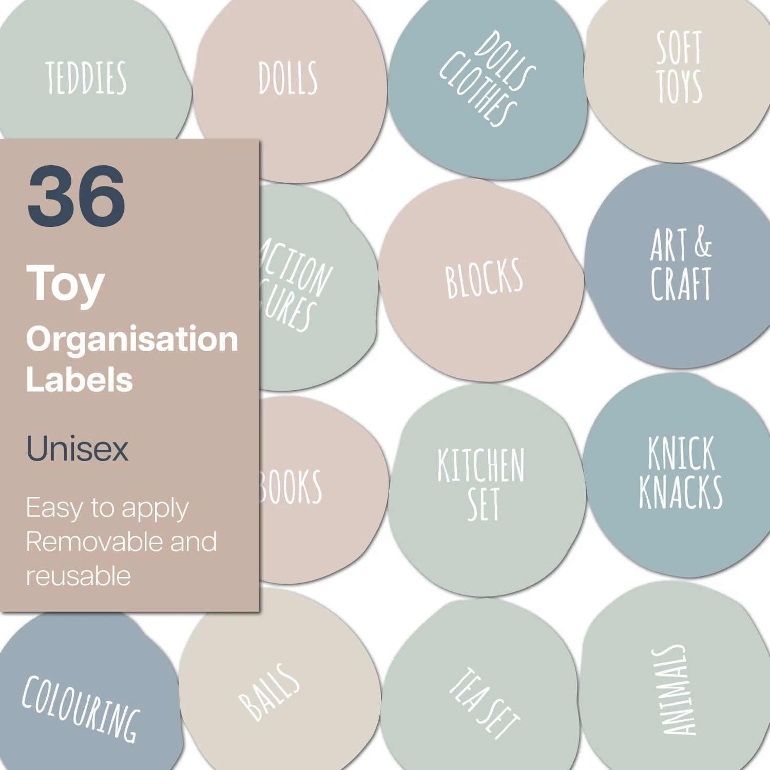 Toy Labels - Unisex - Multi Light - Organisation Labels