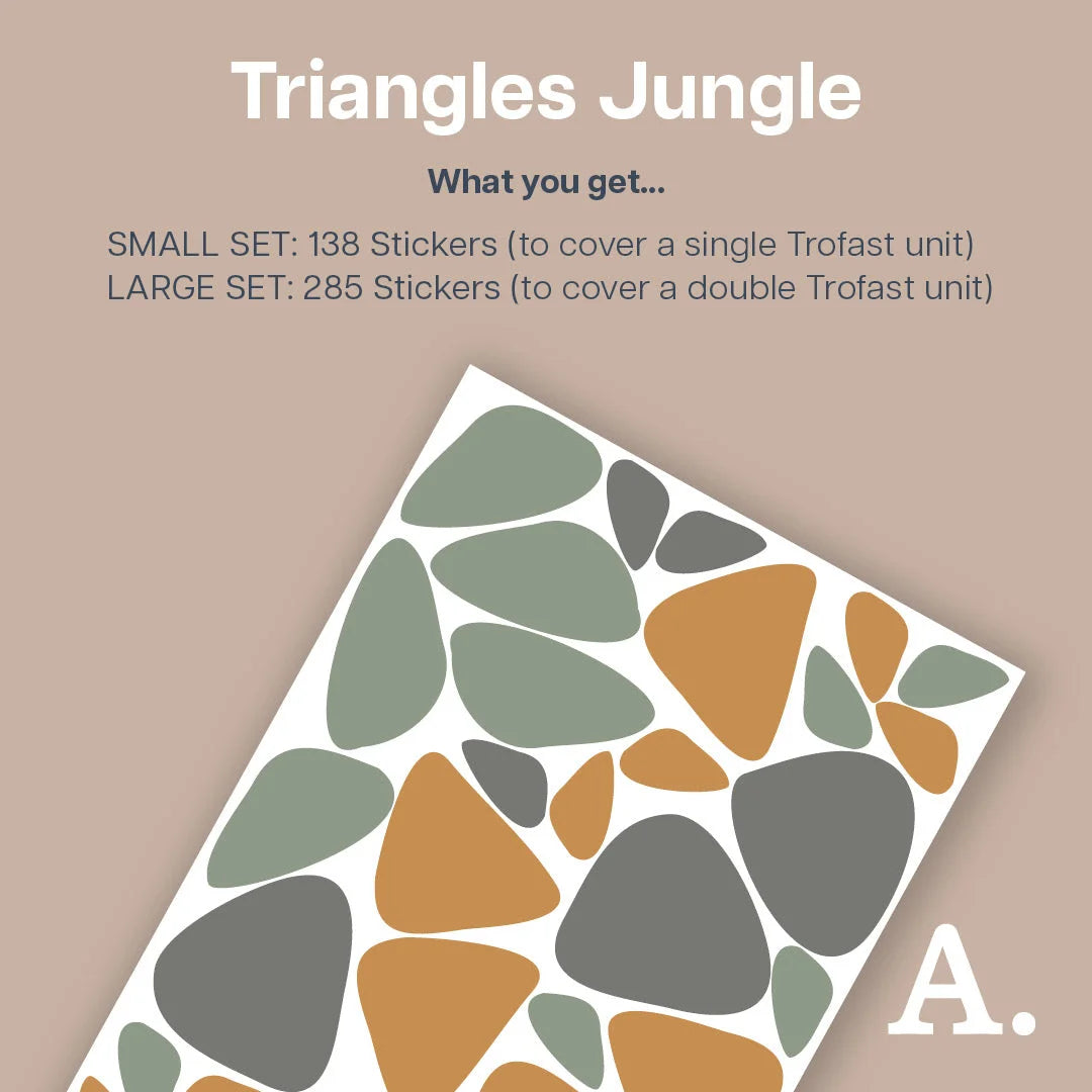 Triangles Jungle - Storage Tub Decals - Organisational Tubs