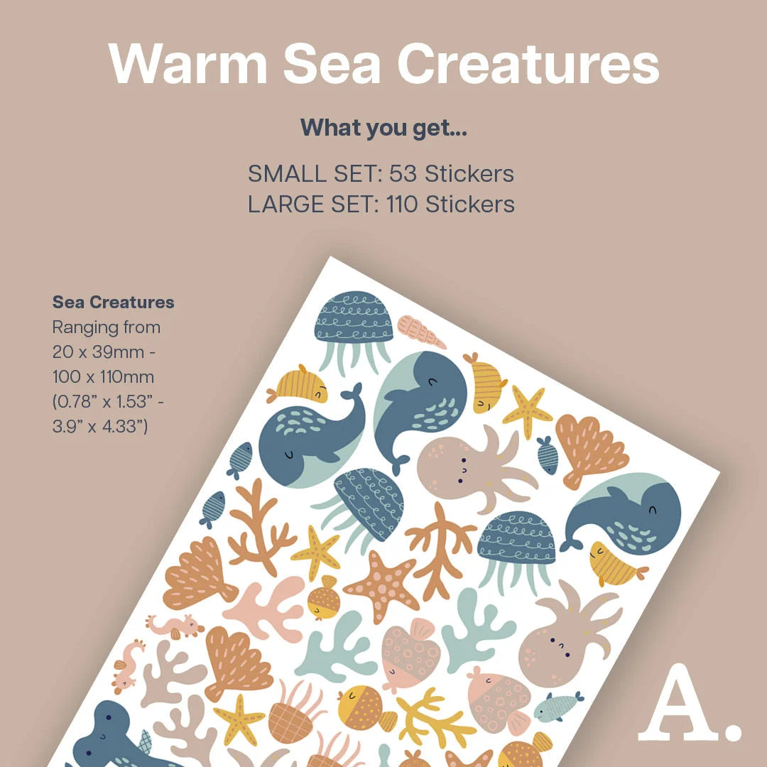 Warm Sea Creatures Small Wall Decal - Decals - Sea