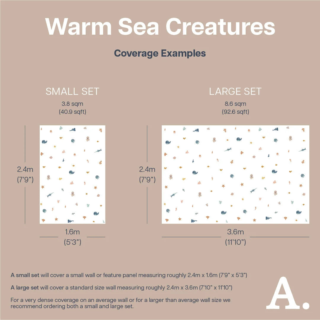 Warm Sea Creatures Small Wall Decal - Decals - Sea
