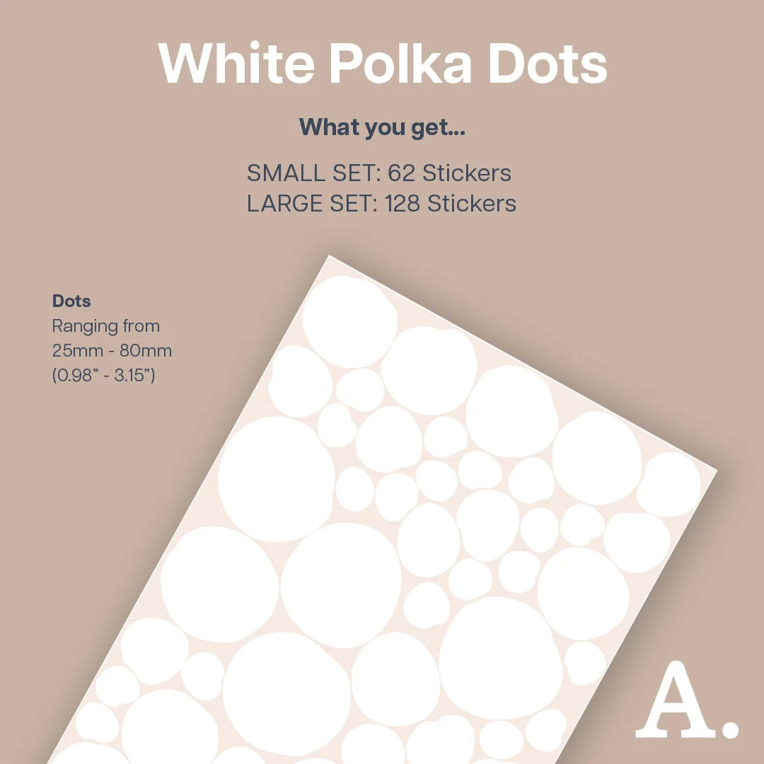 White Polka Dot Wall Decal - Decals - Polka Dots